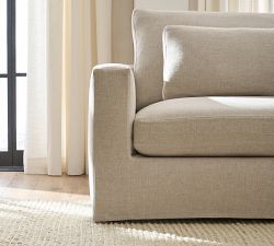 Westwood Square Arm Deep Seat Slipcovered Modular Chaise Sectional (142")