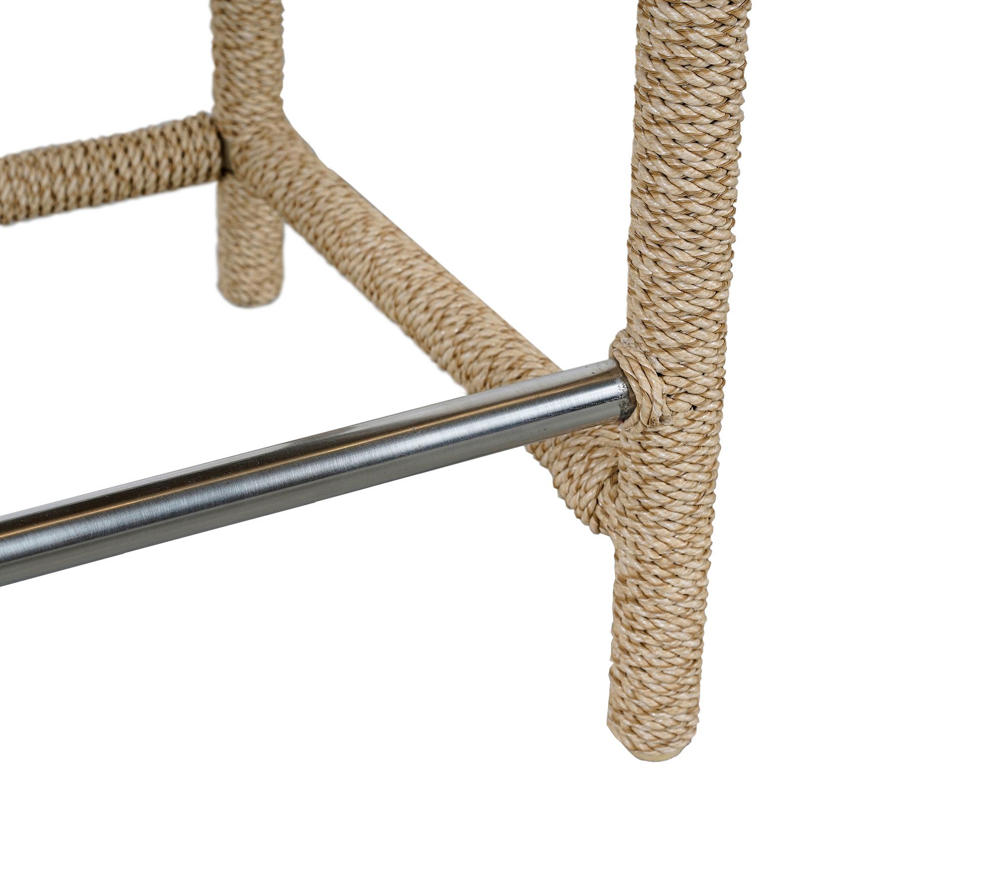 Close-up of the stool leg and base with metal rod
