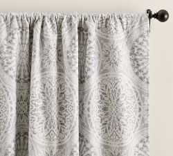 Open Box:  Riley Medallion Print Rod Pocket Linen Cotton Curtain