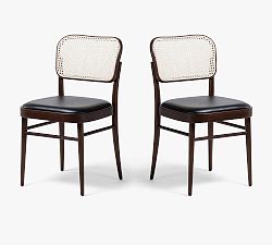 Brennan Upholstered Cane Dining Chairs - Set of 2