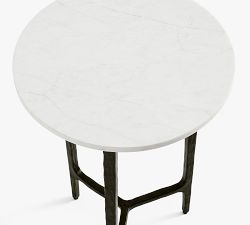 Larkspur Round Marble Side Table (16&quot;)