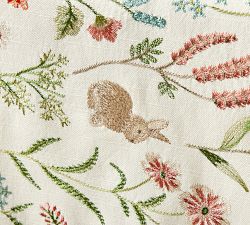 Spring Garden Embroidered Cotton Table Runner