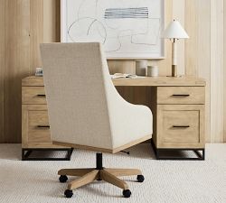 York Upholstered Swivel Desk Chair