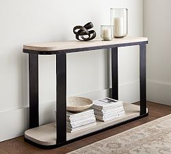 Cayman Wood &amp; Metal Console Table