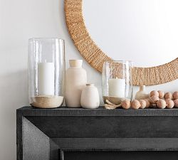 Hammered Glass Hurricane Candle Holder