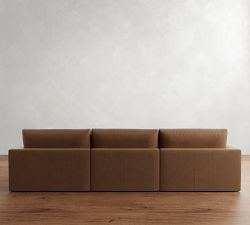 Westwood Square Arm Leather Modular Chaise Sectional (142")