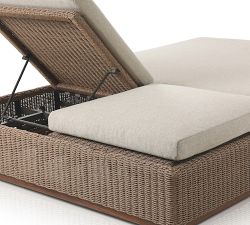 Lorina Wicker Outdoor Double Chaise Lounge