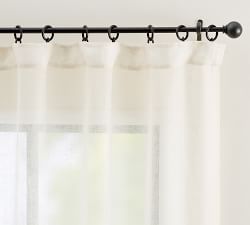 Custom Emery Linen Sheer Drape - Ivory