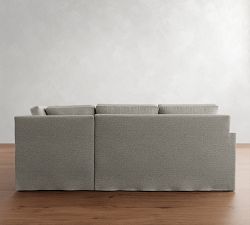 Cameron Modern Square Arm Slipcovered 3-Piece Bumper Sectional (99")