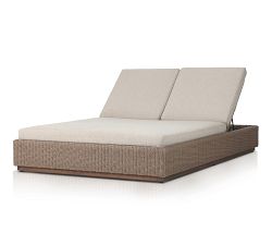 Lorina Wicker Outdoor Double Chaise Lounge