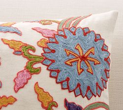 Willow Embroidered Lumbar Pillow Cover