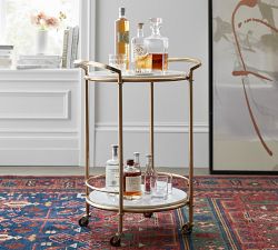 Monique Lhuillier Round Marble Bar Cart