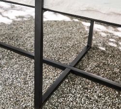 Cori Rectangular Chiseled Marble Coffee Table (42.5")