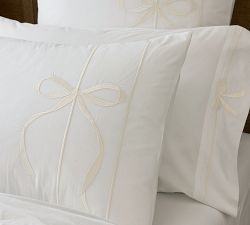 Monique Lhuillier Nell Embroidered Bow Duvet Cover