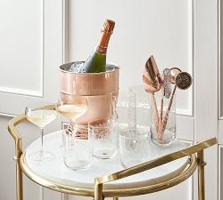 Monique Lhuillier Round Marble Bar Cart