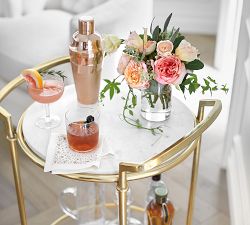 Monique Lhuillier Round Marble Bar Cart