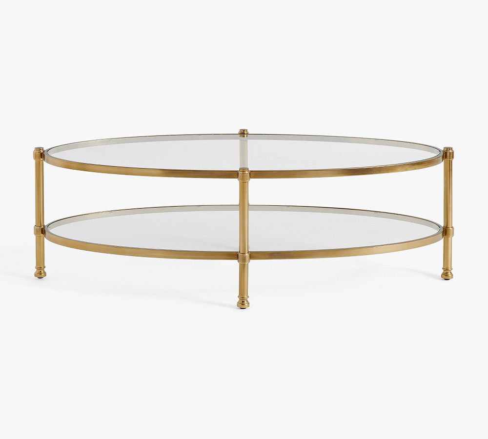 Everson Oval Coffee Table (59") - Brass