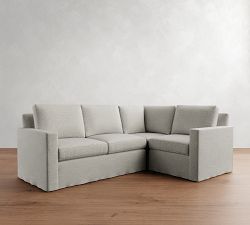 Cameron Modern Square Arm Slipcovered 3-Piece Sectional (99")