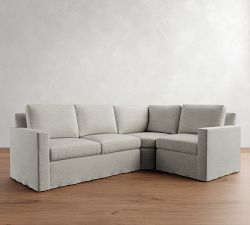 Cameron Modern Square Arm Slipcovered 3-Piece Wedge Sectional (104")