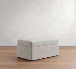 Cameron Modern Square Arm Slipcovered Ottoman and a Half