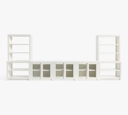 Dillon Grand Glass Media &amp; Bookcase Suite (180")