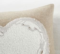 Heart Textured Applique Pillow Cover