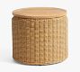 Westport Wicker Round Storage Outdoor Side Table (19&quot;)