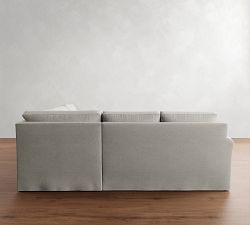 Cameron Modern Roll Arm Slipcovered 3-Piece L-Shaped Wedge Sectional (105")