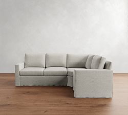 Cameron Modern Square Arm Slipcovered 3-Piece Wedge Sectional (104")