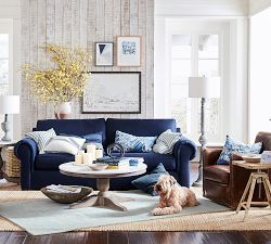 Denim Floral Embroidered Pillow Cover