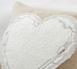 Heart Textured Applique Pillow Cover