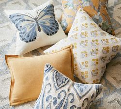 Butterfly Embroidered Pillow