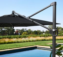 10' Rectangular Cantilever Outdoor Patio Umbrella - Rustproof Aluminum Frame with Base