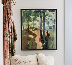 Love Script Embroidered Lumbar Pillow