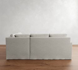 Cameron Modern Square Arm Slipcovered 3-Piece Sectional (99")