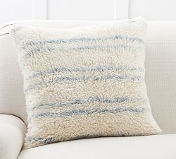 Blue Wool Striped Pillow Cover
