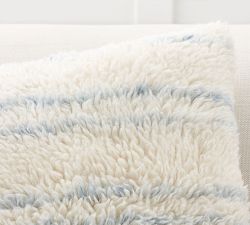 Blue Wool Striped Pillow Cover