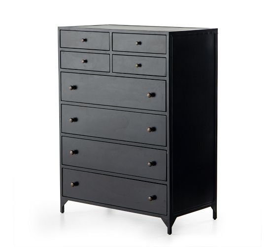black 6 drawer dresser tall One Shoulder Black Satin Nernaid Cheap Side Slit Long Custom Bridesmai –  MarryLover main image 1