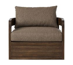 Pottery Barn Matteo Teak Swivel Armchair - Thumbnail 5