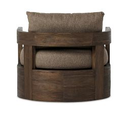 Pottery Barn Matteo Teak Swivel Armchair - Thumbnail 4