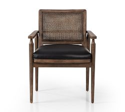 Giselle Cane Leather Dining Armchair