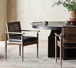 Giselle Cane Leather Dining Armchair