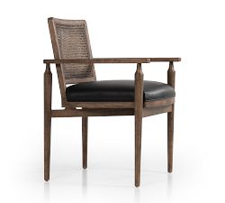 Giselle Cane Leather Dining Armchair