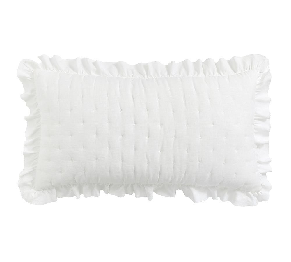 Belgian Flax Linen Ruffle Tufted Quilted Sham King