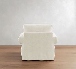 Pearce Roll Arm Deep Seat Slipcovered Swivel Chair