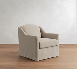 Belen Slipcovered Swivel Chair