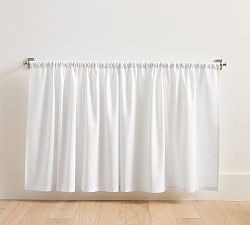 Open Box: Emery Linen Cafe Curtain, 34"W x 40"L - White