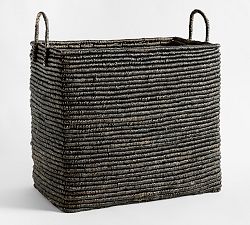 Open Box: Coil Rectangular Basket, Tall 24"W x 22"H - Black