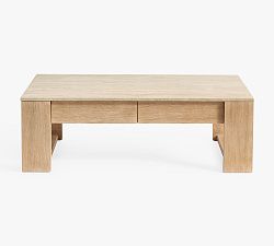 Open Box: Travertine Rectangular Coffee Table (48") - Fog