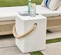 Coastal Concrete &amp; Rope Outdoor Side Table (14"-16")